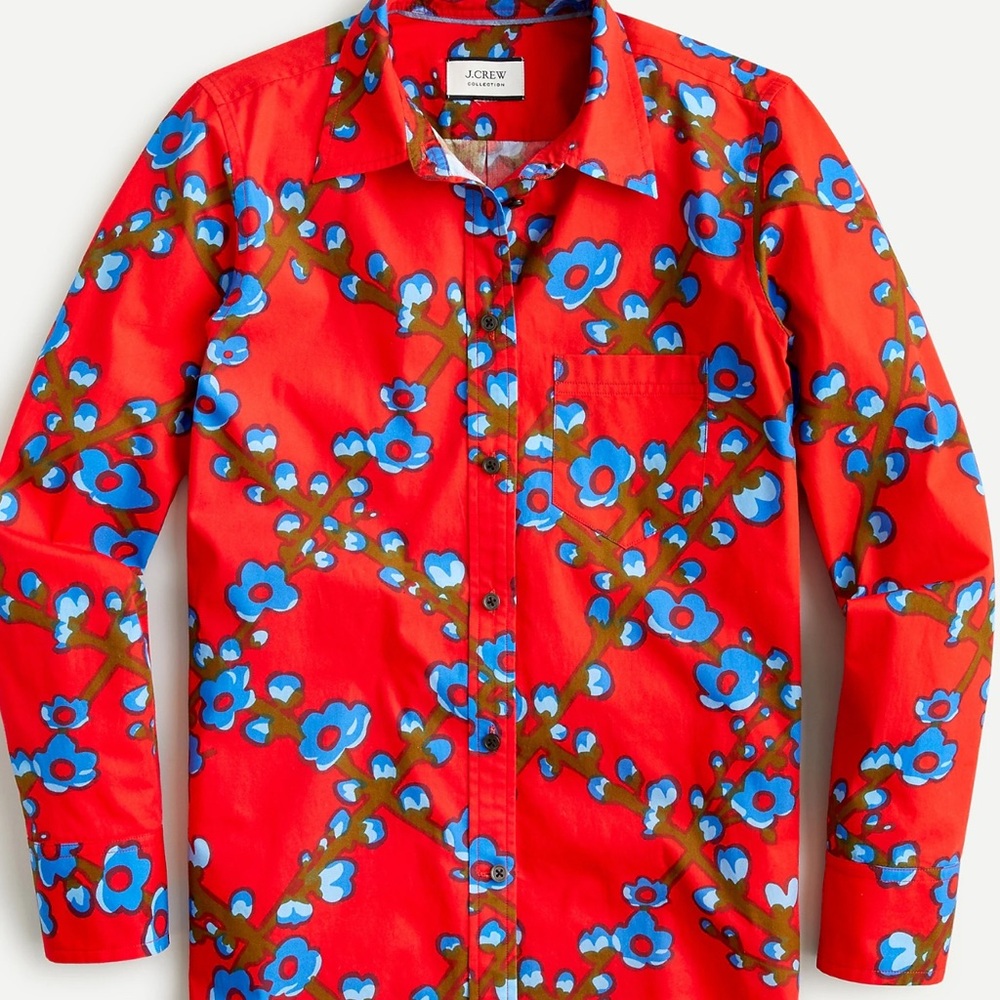 J.Crew Classic-fit Shirt In Lattice Floral For Women